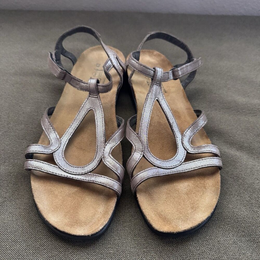 Naot Dorith Women’s Brown Thread Ankle Strap Comfort Sandals EU Sz 40